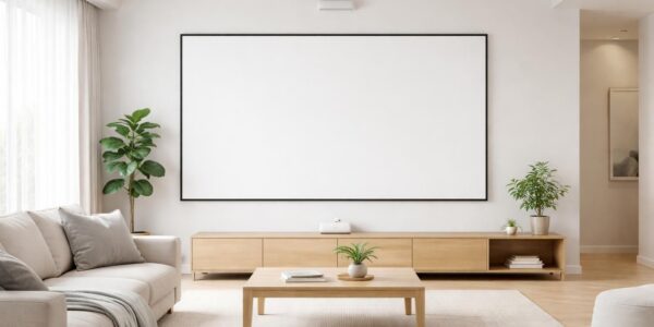 découvrez comment réaliser un câblage propre pour alimenter un écran de projection sans fils visibles, afin d'obtenir un espace ordonné et esthétique.