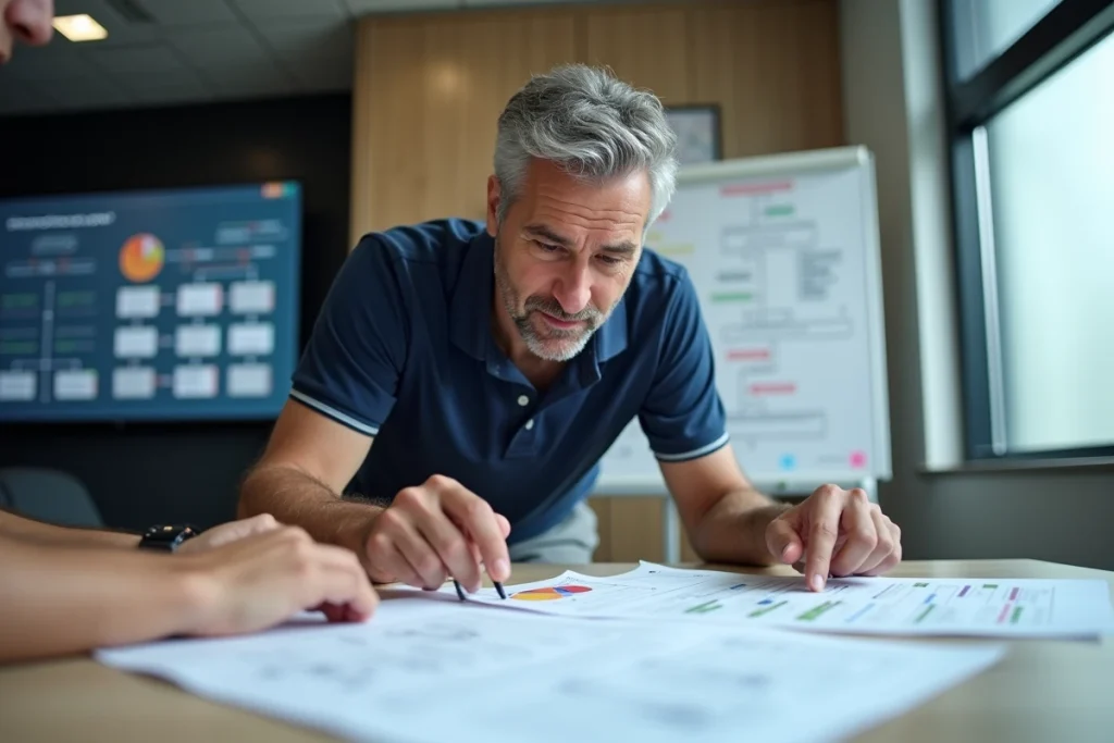Professionnel analysant les modules et le fonctionnement de la plateforme Habilec 7 en réunion